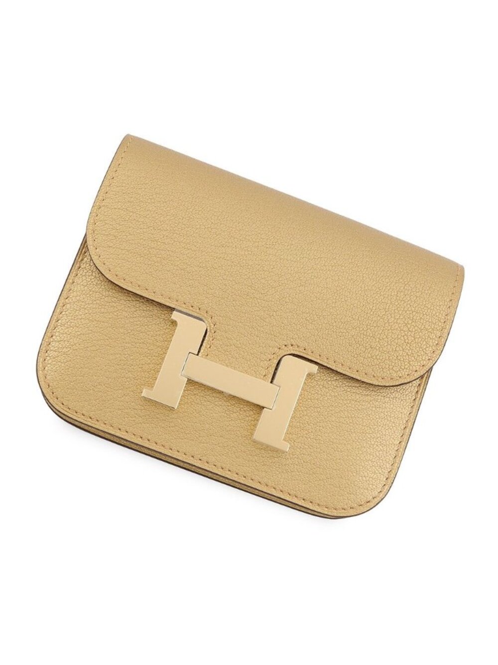 Hermes Wallet Constance Slim Dore Champagne Gold Chevre